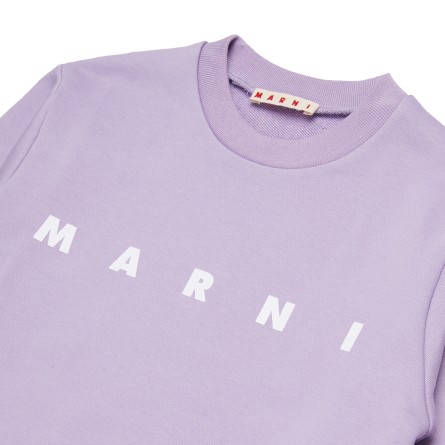 MARNI - Felpa girocollo da bambina con logo lettering