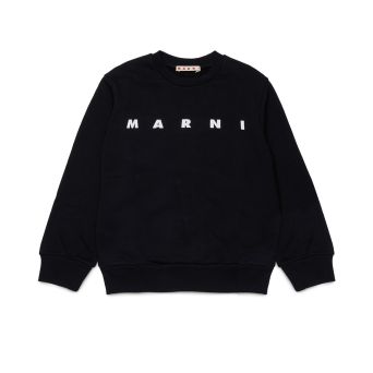 MARNI - Sudadera unisex de cuello redondo para niño con logotipo en letras
