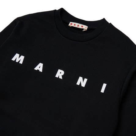 MARNI - Felpa girocollo unisex bambino con logo lettering