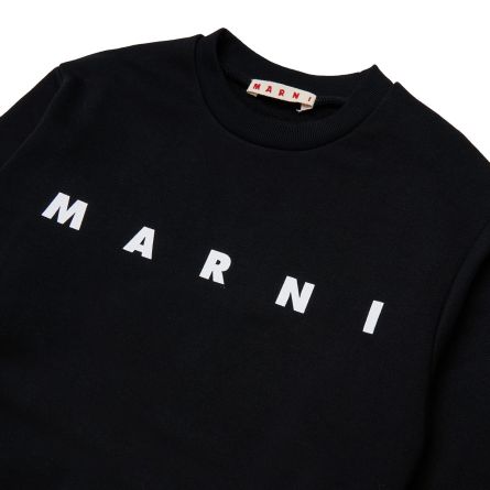 MARNI - Sudadera unisex de cuello redondo para niño con logotipo en letras