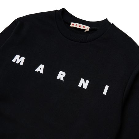 MARNI - Sudadera unisex de cuello redondo para niño con logotipo en letras