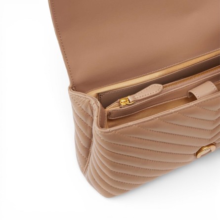 PINKO - Borsa a mano media Love Bag Puff in nappa chevron