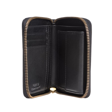 PINKO - Portafoglio zip around con logo Love Birds Diamond Cut