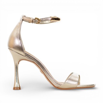 CARRANO - Sandale cuir laminé avec accessoire en métal