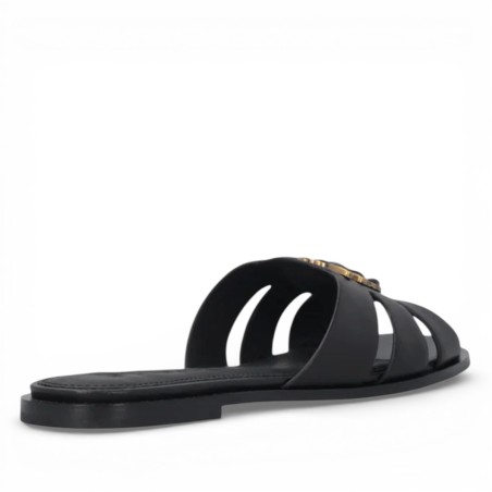 PINKO - Ciabatta in pelle con logo Love Birds