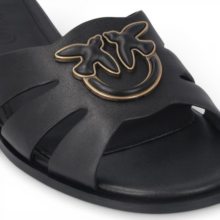 PINKO - Lederslipper mit Love Birds-Logo