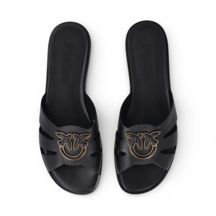PINKO - Lederslipper mit Love Birds-Logo