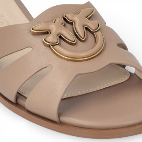 PINKO - Lederslipper mit Love Birds-Logo