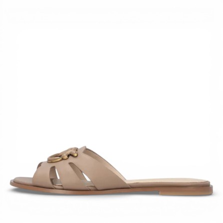 PINKO - Love Birds Logo Leather Slipper