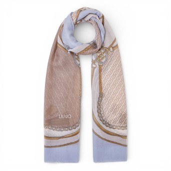 LIU JO - Stole with multilogo print