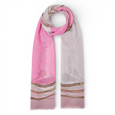 LIU JO - Stole with multilogo print