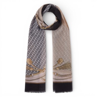 LIU JO - Stole with multilogo print