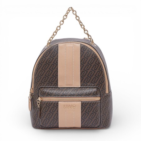 LIU JO - Backpack with all over monogram logo