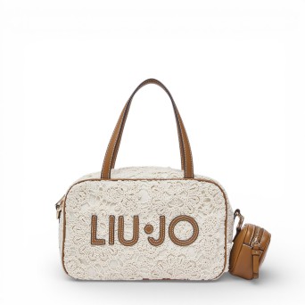 LIU JO - Bowlingtasche aus Spitze mit Logo-Schriftzug