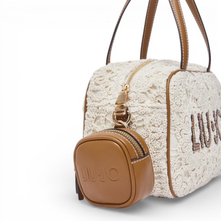 LIU JO - Lace bowling bag with lettering logo