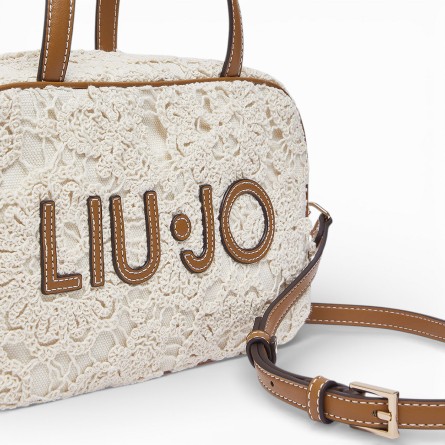 LIU JO - Lace bowling bag with lettering logo