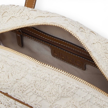 LIU JO - Lace bowling bag with lettering logo