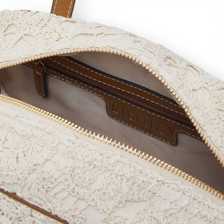 LIU JO - Lace bowling bag with lettering logo