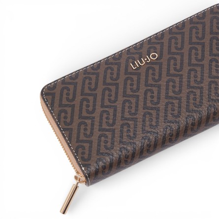 LIU JO - Portefeuille avec logo imprimé sur toute la surface