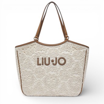 LIU JO - Sac fourre-tout en satin avec logo en lettres
