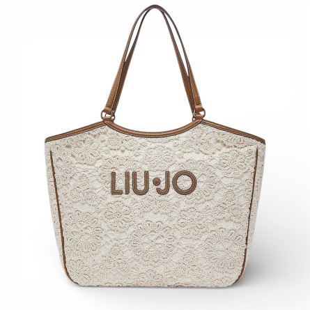 LIU JO - Sac fourre-tout en satin avec logo en lettres