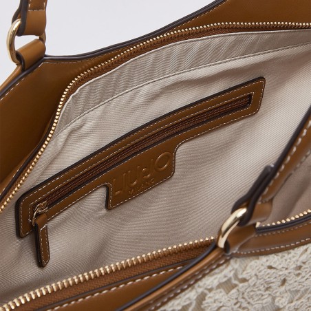 LIU JO - Sac fourre-tout en satin avec logo en lettres