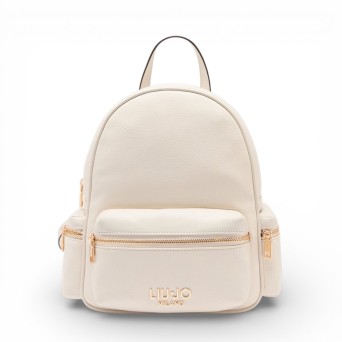 LIU JO - Faux leather backpack with lettering logo