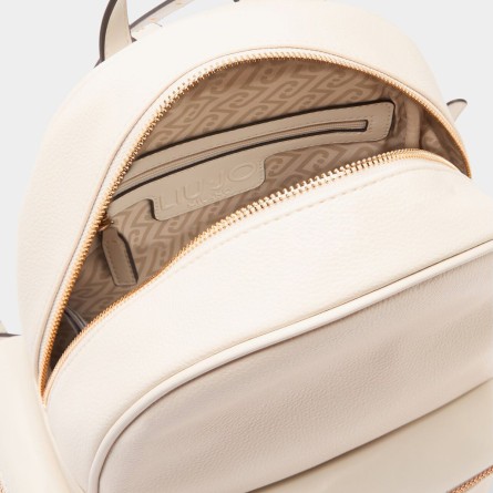 LIU JO - Faux leather backpack with lettering logo