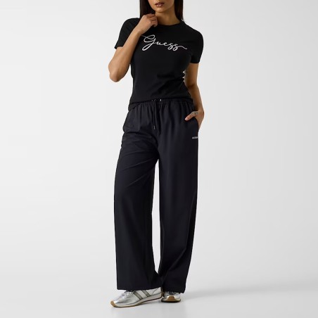 GUESS - Camiseta de algodón con logotipo bordado