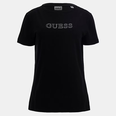 GUESS - T-Shirt mit Logo mit Strasssteinen