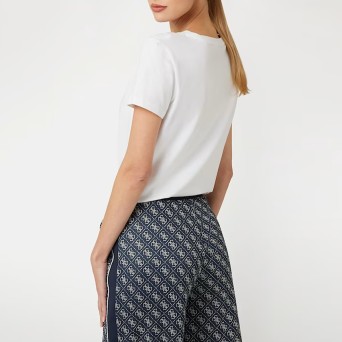 GUESS - T-shirt con logo in strass 2