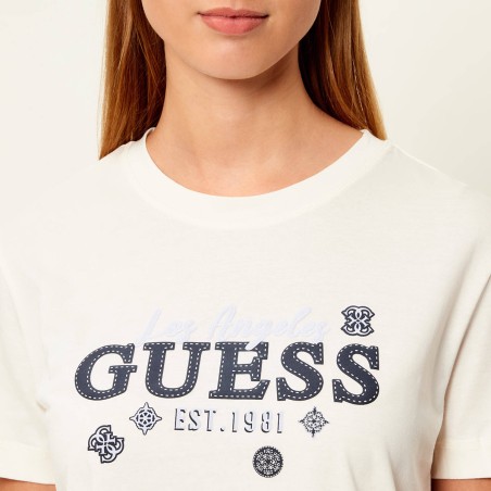 GUESS - T-shirt en coton avec logo