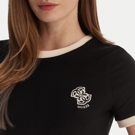 GUESS - Baumwoll-T-Shirt mit gesticktem 4G-Logo