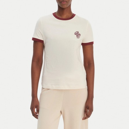 GUESS - Baumwoll-T-Shirt mit gesticktem 4G-Logo