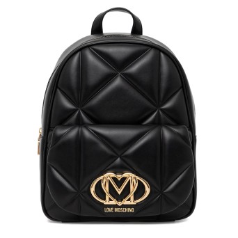 LOVE MOSCHINO - Quilted backpack with monogrammed logo