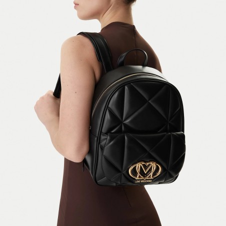 LOVE MOSCHINO - Quilted backpack with monogrammed logo