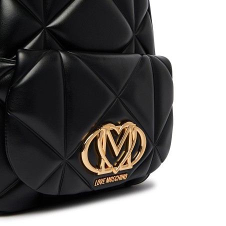 LOVE MOSCHINO - Quilted backpack with monogrammed logo