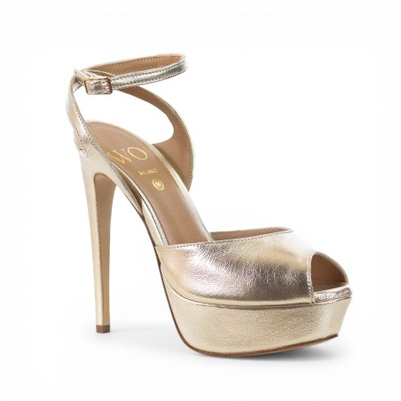 WO MILANO - Sandal laminated leather with ankle strap