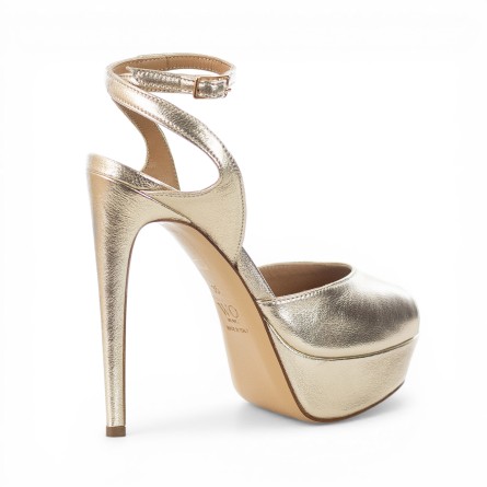 WO MILANO - Sandale cuir laminé avec bride cheville