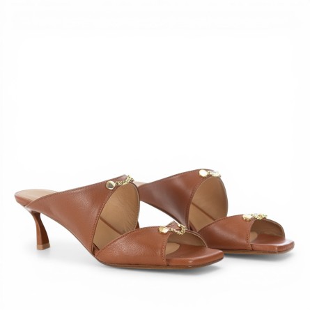 WO MILANO - Sandal leather with ornamental accessories
