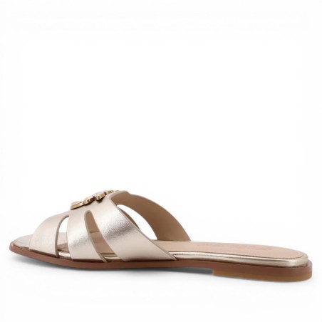 PINKO - Pantoufles en cuir laminé avec logo Love Birds