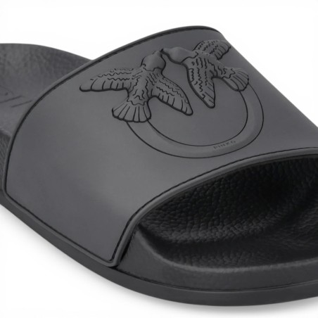 PINKO - Love Birds Logo Embossed Slipper
