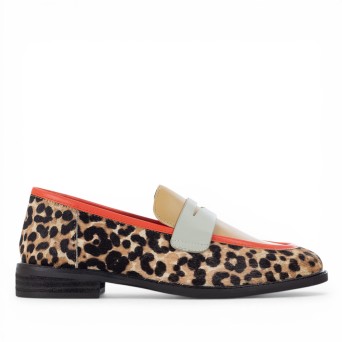 THE GIVER - Mocassino in cavallino leopardato