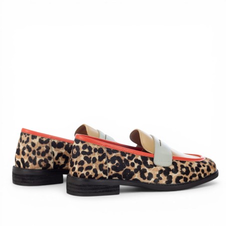 THE GIVER - Mocassino in cavallino leopardato