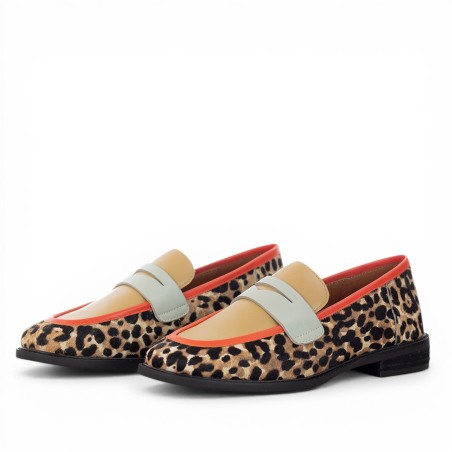 THE GIVER - Mocassino in cavallino leopardato