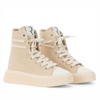 RHUN - Sneakers Mid 2001 Treble Beige Canvas 2