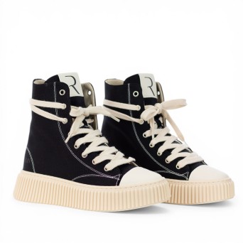 RHUN - Zapatillas Mid 2001 Treble Lona Negra 2