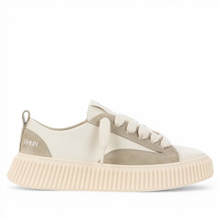 RHUN - Turnschuhe 2027 Treble Beige Genarbtes Leder