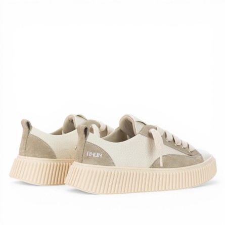 RHUN - Turnschuhe 2027 Treble Beige Genarbtes Leder