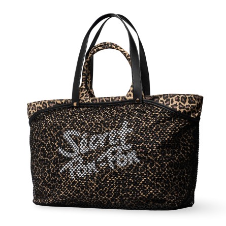 SECRET PON PON - City Tote L Leopard Shoulder Bag